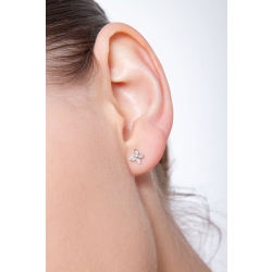 Weißgold Ohrstecker mit Schmetterlingen mit Diamanten  2