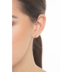Pendientes estrella con diamantes Oro Blanco 18k 2