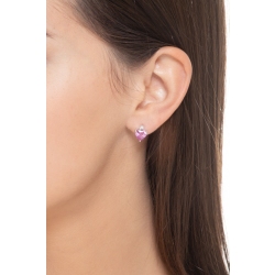 18k white gold earrings with heart cut pink sapphires and round cut diamonds 2