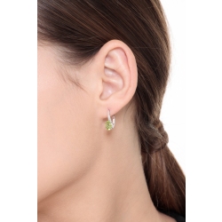 White gold 18k drop earrings with peridots and diamonds  2
