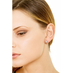 Star earrings with diamond pavè in 18k white gold 2
