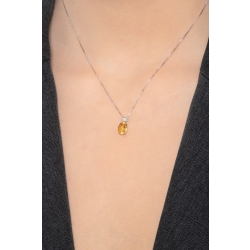 White gold 18k pendant with citrine and diamond 2