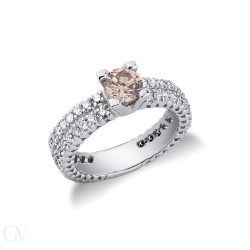 Bandring Fassung mit Diamanten auf der Ringschiene  2