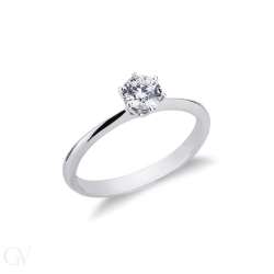 Solitaire setting engagement ring six prong 2