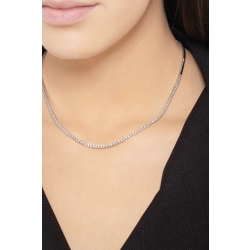 Collar tennis en oro blanco 18k con diamantes 0.01 ct 2