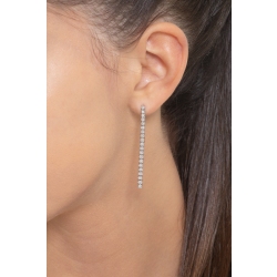 Orecchini tennis in oro bianco 18k con diamanti da 0,02 ct 2