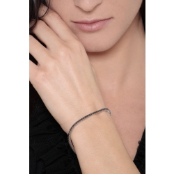 Bracelet Tennis en Or Blanc 18k et Diamants Noirs 2