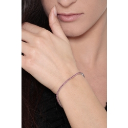 Pulsera Tennis fina en oro blanco de 18k con rubíes 2
