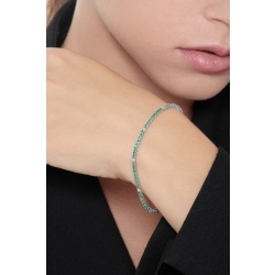 Wire links tennis bracelet with emeralds and diamonds 2