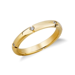 Anniversary ring with diamonds in yellow gold 18k