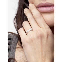 5 diamonds half eternity ring 0,75 ct in white gold 18k 2