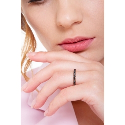 Bague Eternity en or rose 18 carats avec diamants noirs 2