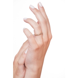 18k rosé gold eternity ring with brown diamonds  2