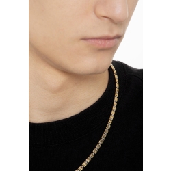 Collar para hombre en oro amarillo y blanco con eslabones cuadrados 2