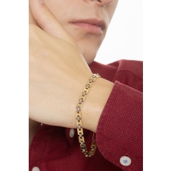 18k white and yellow gold square links bracelet 2