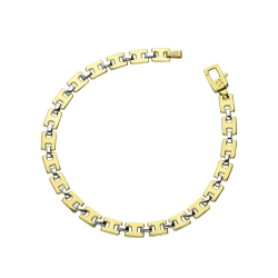 18k white and yellow gold square links bracelet