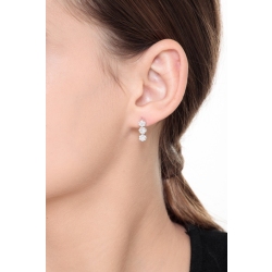 Pendientes oro blanco de 18k con un pavé de diamantes 2