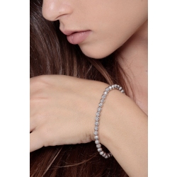 Pulsera fantasía para mujer en oro blanco diamantado de 18k 2
