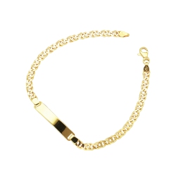 Bracelet avec plaque en or jaune 18k