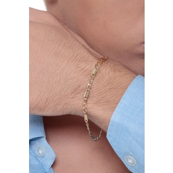 Pulsera de oro amarillo de diseño para hombre cm 21 2