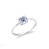 18k white gold ring with diamonds and central blue sapphire
