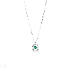 Necklace in white gold 18k with central emerald and diamonds 