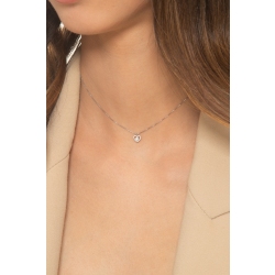 Necklace in white gold 18k with heart pendant with diamonds 2