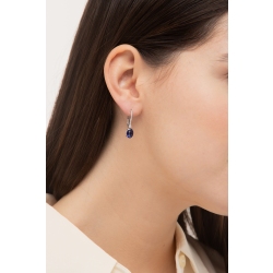 18k white gold drop earrings with diamonds and blue sapphires  2