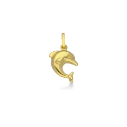 Dolphin pendant in 18k yellow gold