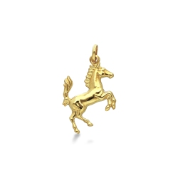 18k yellow gold horse pendant