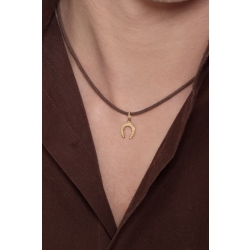 Pendentif fer à cheval en or jaune 18k, 1 cm 2