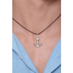 18k white gold laborated Anchor pendant 2