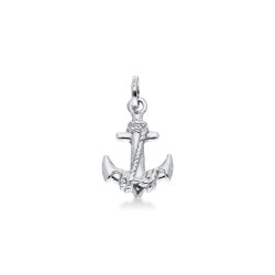 Anchor pendant in 18k white gold