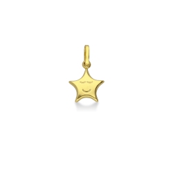 Smiling star pendant in 18k yellow gold