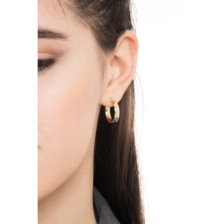Boucles doreilles circulaires a tige plate en or jaune 18k 2