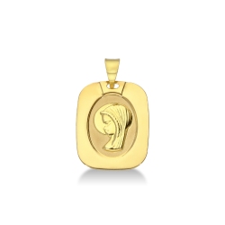  Virgin Mary celestial image in 18k yellow gold
