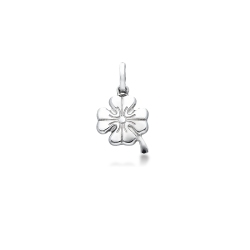 Four-leaf clover pendant in 18k white gold