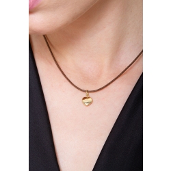 Flat heart pendant in 18k yellow gold 2