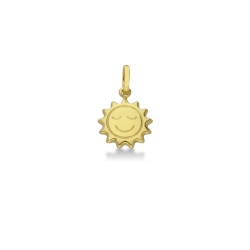 Colgante Sol con sonrisa en oro amarillo 18k