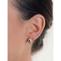 Boucles doreilles en or jaune blanc et rose 18k 2