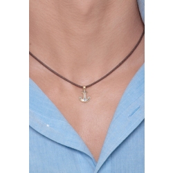 Pendentif Ancre en or blanc et or jaune 18k 2