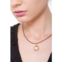 Runde Medaille Madonna mit Kind Gelbgold 2