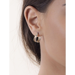 Pendientes ovalados en oro blanco y amarillo 2