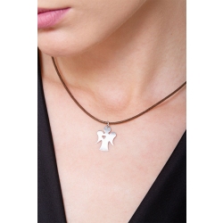 Colgante de ángel en oro blanco 18k corazón 2