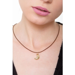 Pendentif lune en or jaune 18 carats diamanté 2