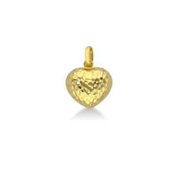 Pendentif cœur Or Jaune 18k texturé