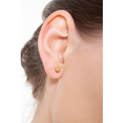 Boucles d’oreilles boule en or jaune 18k 2