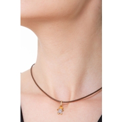 18k yellow gold child pendant with cubic zirconia 2