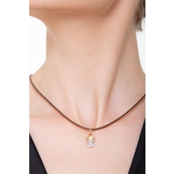 Girl pendant with zircons in 18k yellow gold 2