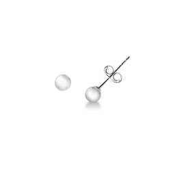 Boucles d’oreilles boule en or blanc 18k 4 mm
